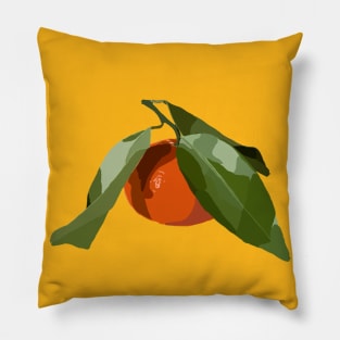 Clementine with green leaves Pillow