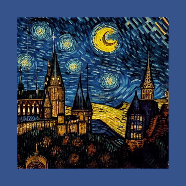 Starry Night Wizarding School Van Gogh by Grassroots Green