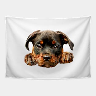 Rottweiler Cute Puppy Paws Tapestry