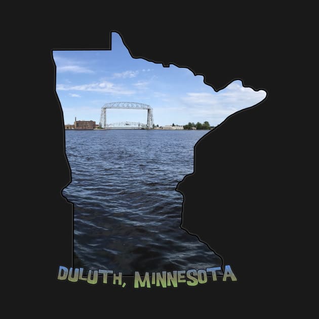 Minnesota State Outline (Duluth and Aerial Lift Bridge) by gorff