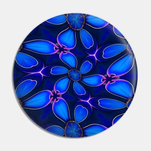 Deep Blue Flower Pattern Pin