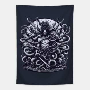 Japanese horror defeated warrior Tapestry