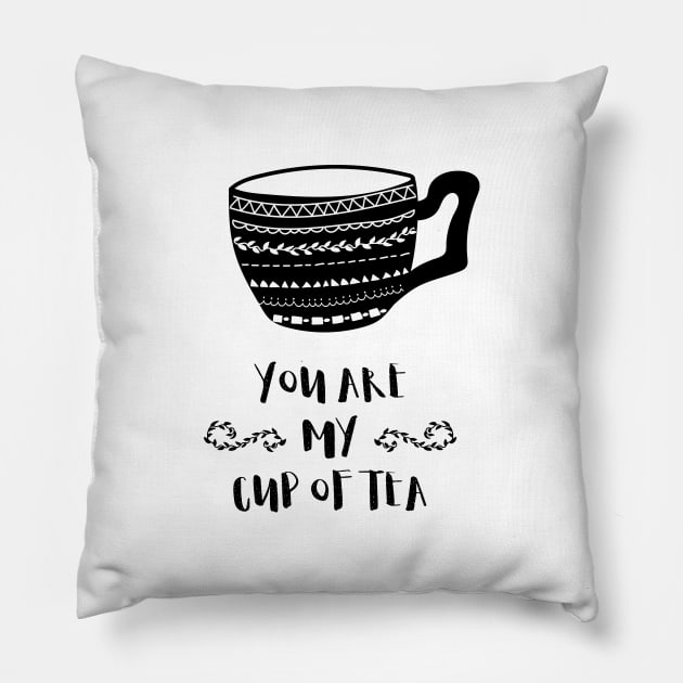 You are my cup of tea Pillow by Elena Choo