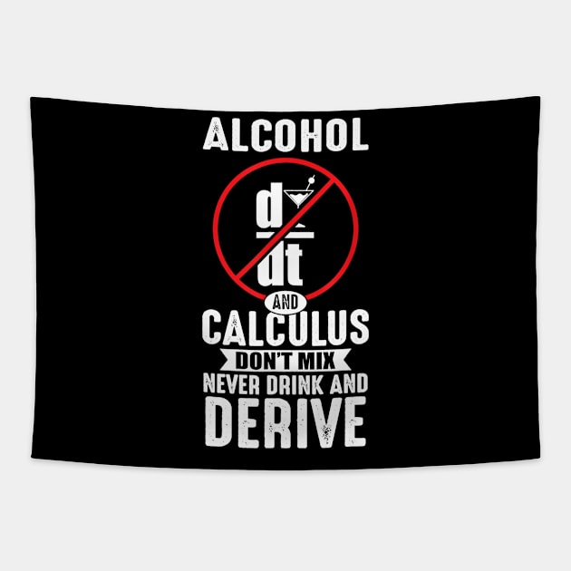 Don't Drink And Derive Math Teacher Joke Mathematician Tapestry by Haley Tokey