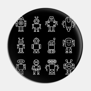 Cute Robot Army Pin