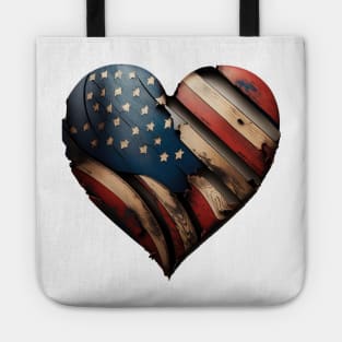 Patriotic Heart - Tattered but Still Strong Tote