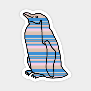 Cherry Blossom Stripes Penguin Magnet