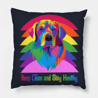 Colorful dog Keep Clean and Keep Health Pillow