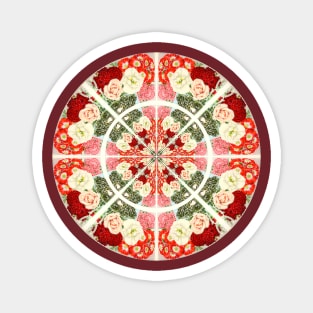 Vintage Red White and Pink Rose Abstract Magnet