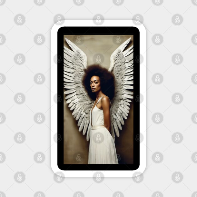 White Ebony Angel Wings 2024 Magnet by Artist_Imagination