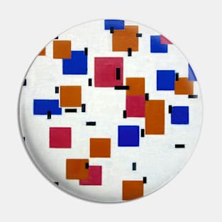 Abstract geometric piece of art by Piet Mondrian Pin