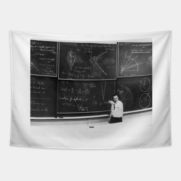 Richard Feynman, theoretical physicist (C026/0999) Tapestry by SciencePhoto