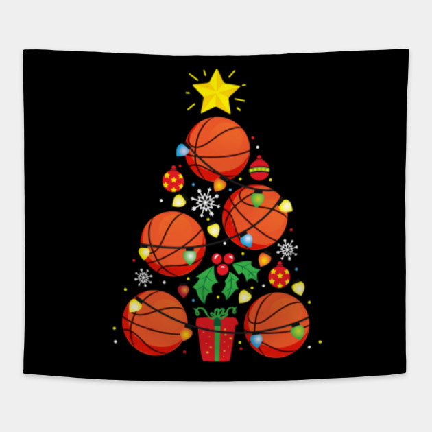 Basketball Christmas Tree Gifts Basketball Tapestry Teepublic