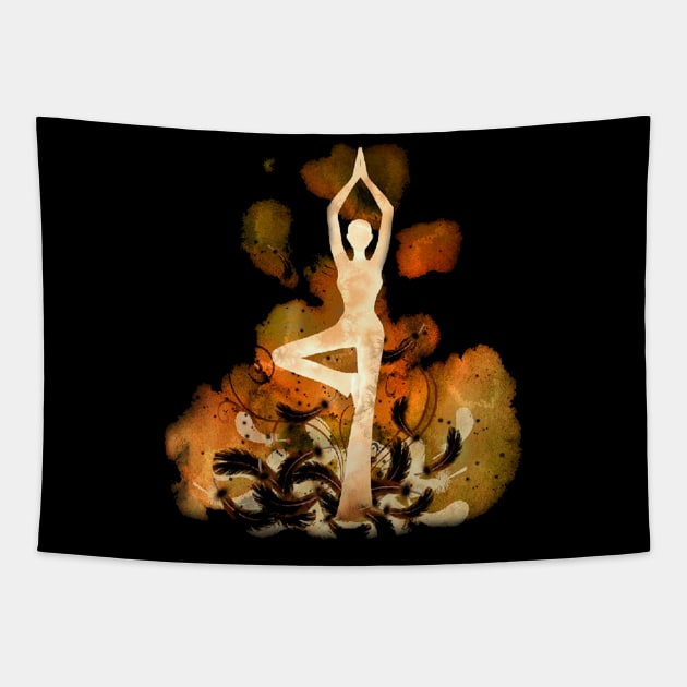 Yoga fire Tapestry by Munayki