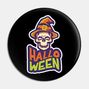 Happy HELLOWEEN skeleton Pin