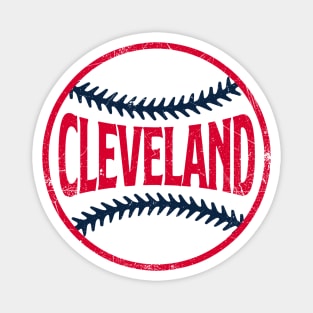Cleveland Retro Baseball - Navy Magnet