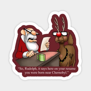 Funny Christmas Holiday Reindeer Cartoon Humor Magnet