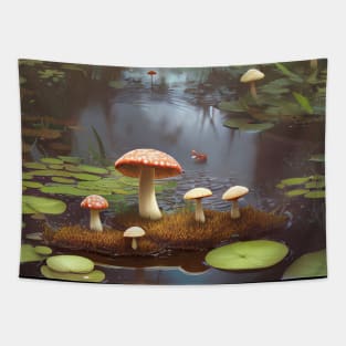 Mushroom Pond Landscape Tapestry