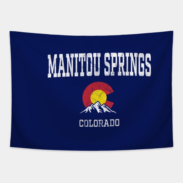 Manitou Springs CO Vintage Athletic Mountains Tapestry by TGKelly