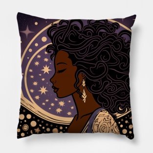 African American Woman Black Pride Pillow