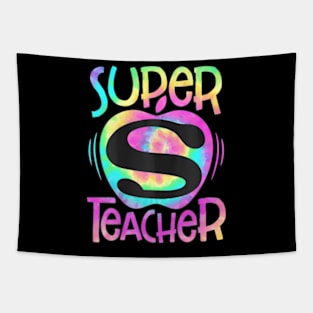 Teacher Back To School Apple Tie Dye First Day Tapestry