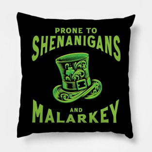 Prone to Shenanigans and Malarkey // vintage St. Patricks Pillow