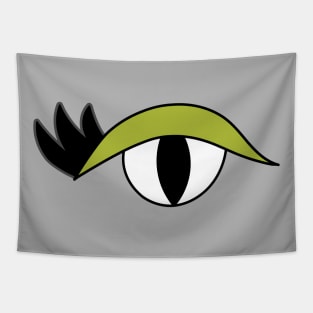 Cute Cartoon Eye with lashes and green lid Tapestry