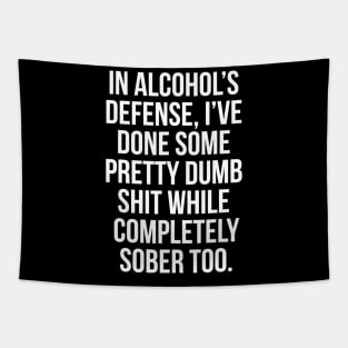 In Alcohols Defense funny beer wine liquor shirt bar Tapestry