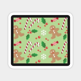 Christmas Candy Canes, Gingerbread, Snowflakes Magnet