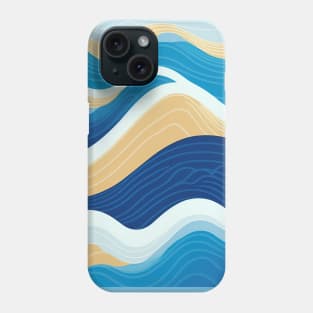 Bright Isometric Waves Repeating Patterns Flat Illustration Art Phone Case