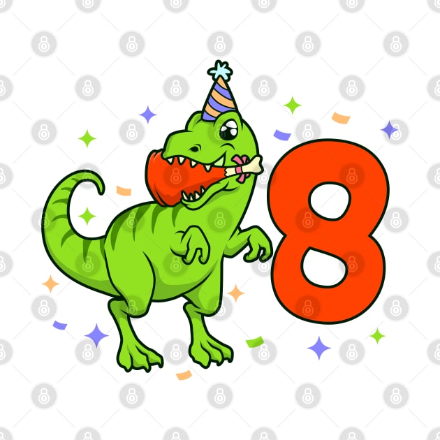 I am 8 with TREX - boy birthday 8 years old by Modern Medieval Design