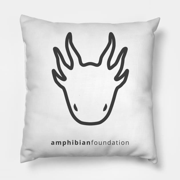 The Amphibian Foundation larval salamander logo Pillow by amphibianfoundation