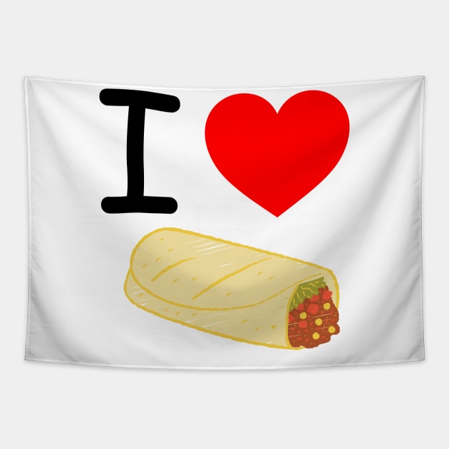 I Heart Buritos Tapestry by EmoteYourself