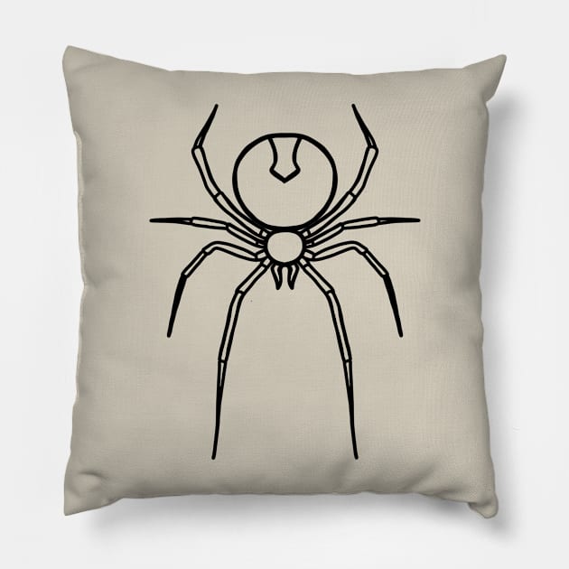 Simply Spooky Collection - Spider - Bone White and Bat Black Pillow by LAEC