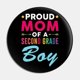 Proud Mom Of A Second grade Boy Back To School Pin