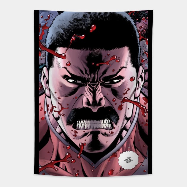 omniman poster Tapestry by super villain