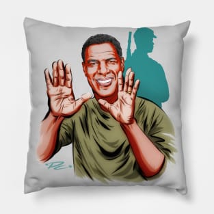 Denzel Washington - An illustration by Paul Cemmick Pillow