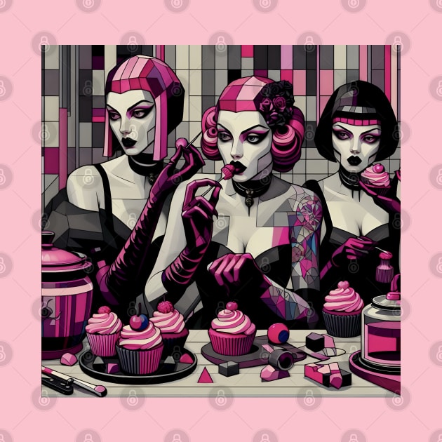 Black With Pink Frosting-Goth Girls by Delulu Designs