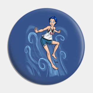 Wind Powered Girl Pin