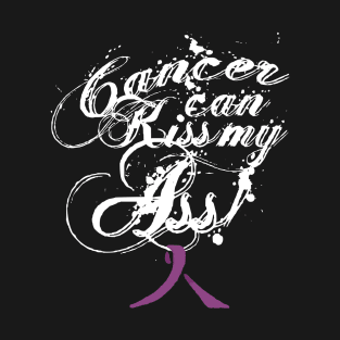 Cancer Can Kiss My Ass! Caregiver (Plum Ribbon) T-Shirt