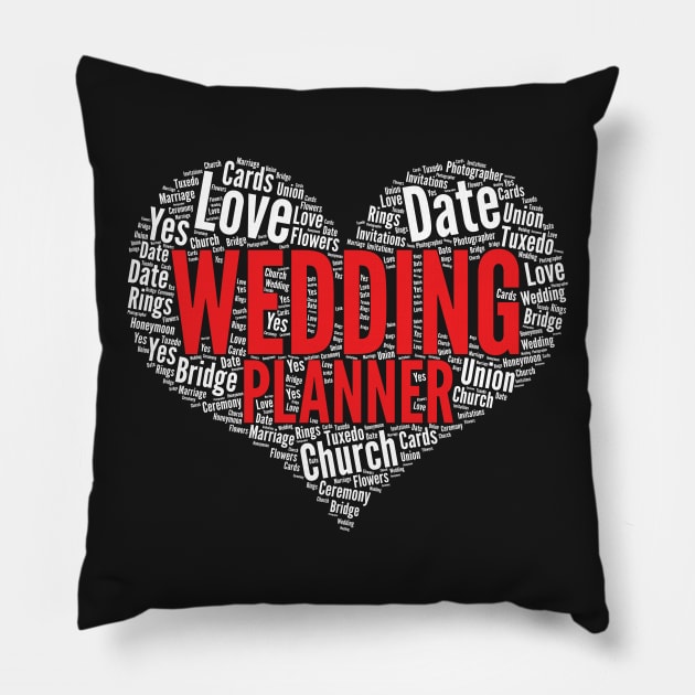 Wedding planner Heart Shape Word Cloud Design product Pillow by theodoros20