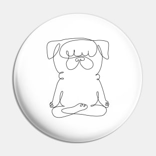 One Line Pug Easy Pose Pin