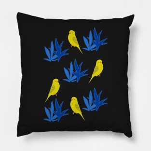 Yellow bird Parrot Pattern Pillow