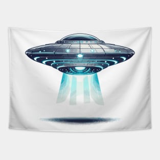 Ethereal Arrival: The Futuristic UFO Tapestry