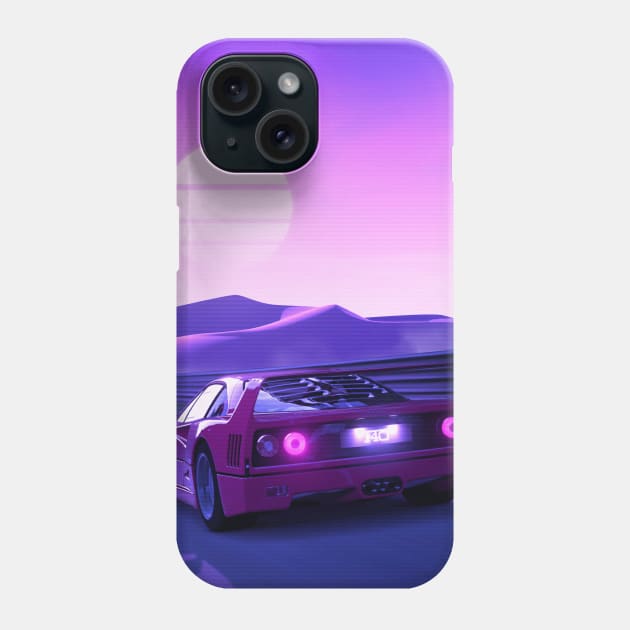 F40 Synthwave Phone Case by mrcatguys