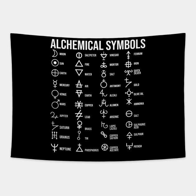 Alchemy Symbols Materia Prima Tapestry by QQdesigns