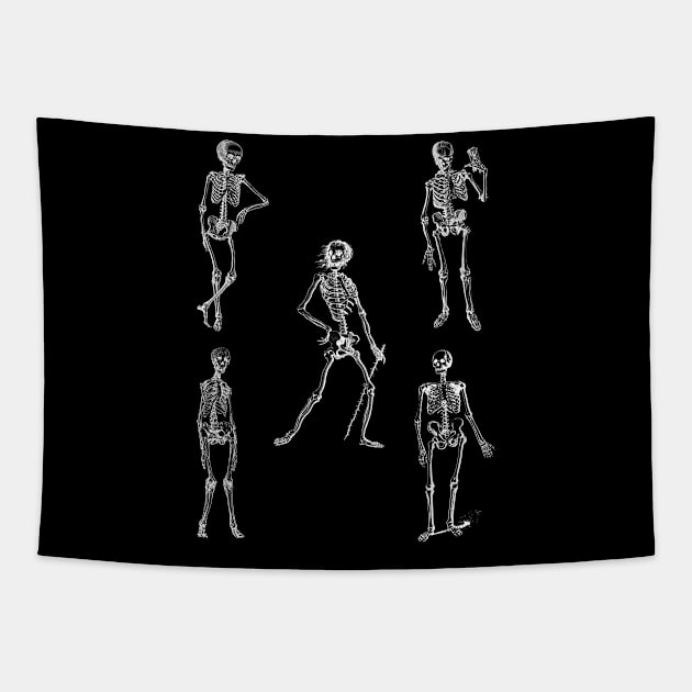 Halloween Skeleton Dance Tapestry by Double E Design