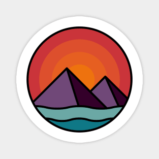 Colourful mountains and waves Magnet
