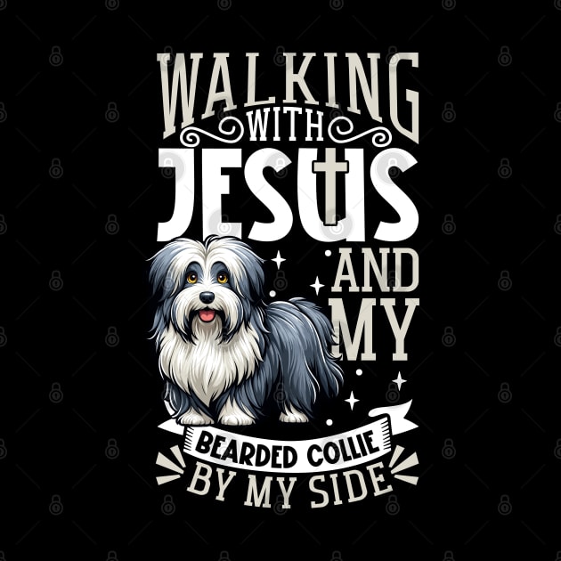 Jesus and dog - Bearded Collie by Modern Medieval Design