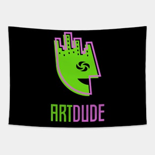 YourArtDude Logo In Lime And Pink Tapestry